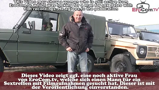 Skinny German teen slut persuaded to have sex on the street