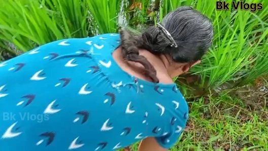 Hintli yenge ilk kez açık havada seks videosu