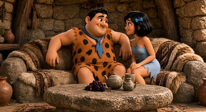 Hungry Caveman Comes Home Wife's Bestie Takes Care of His Appetite