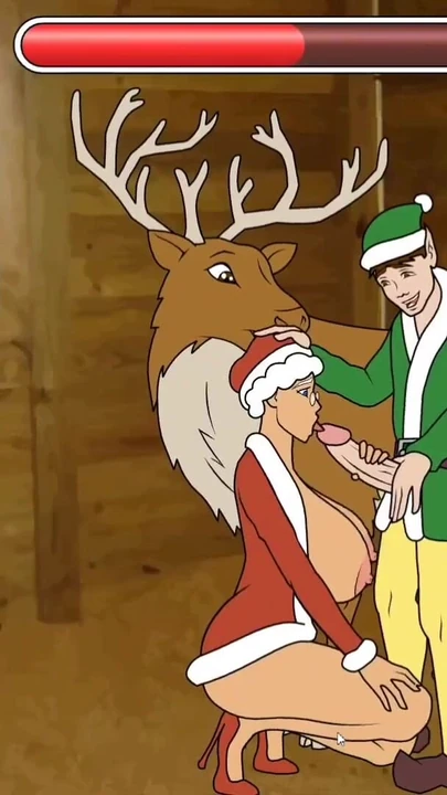 Unfaithful Mrs. Claus - Time to sneak around Santa to sick on tits and fuck her pussy | Clip 2