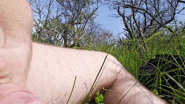 Wanking my big cock in the dunes