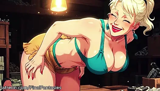 Ai çizgi film orta yaşlı seksi kadın azdırıyor