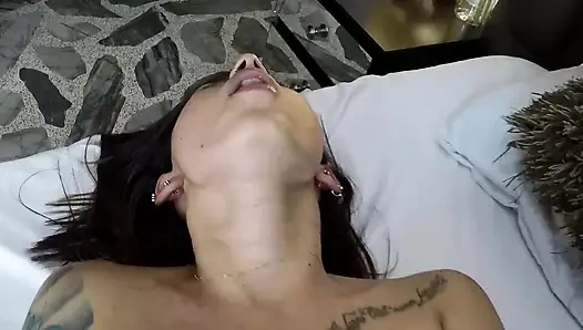 pov I look at my stepsister taking pictures for tiktok, she catches me and I fuck her that hot pussy and my milk on her tits