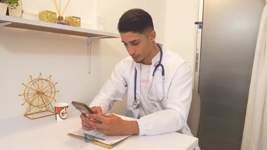 Doktor azgın hastasını kalın yarağıyla çılgınca sikerek uyuşmuş amını iyileştiriyor