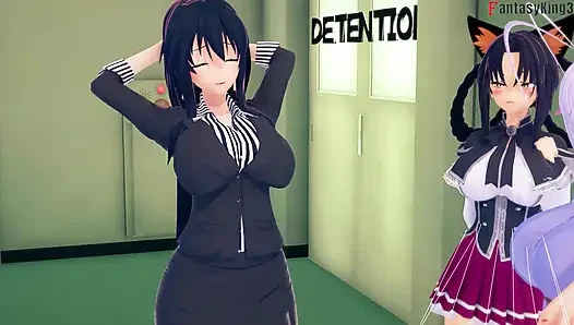 Rossweisse neredeyse beni Akeno'yu sikerken yakalıyor - dxd ntr madness series