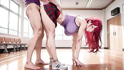 Fiery kouhai hentai tanrıçası boş spor salonunda çıldırıyor