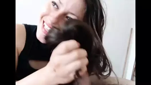 Seksi Kolombiyalı hairjob, uzun saç, saç