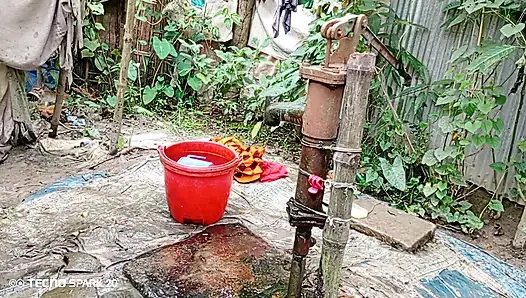 Açık alanda serinletici açık havada banyo