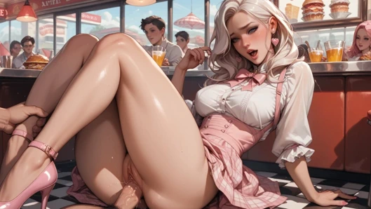 Lola bir lokantada harika seks yapıyor.