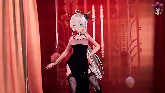 Çinli elbiseli seksi dans + siyah çoraplı