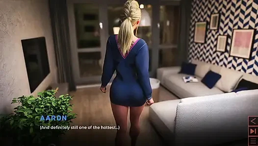 Yapay orta yaşlı seksi kadın odasında ayaklarıyla mastürbasyon yapıyor