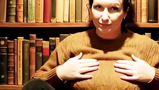 My 36f owner demanded I play with my boobs at home and in public in fetish sweaters. I gladly obeyed her massaging my big tits