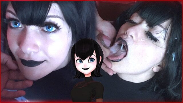 Sıcak goth yüzünde büyük bir twinks alır - mavis cosplay
