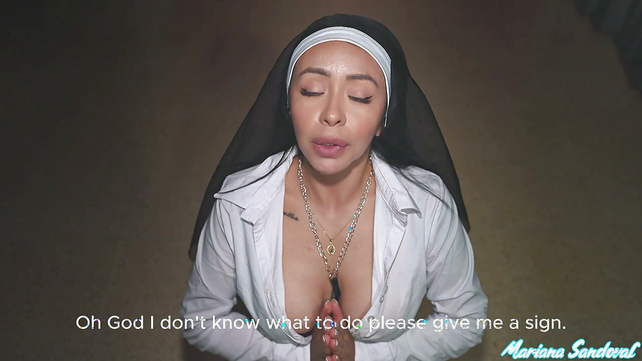 Priest fucks the wet pussy and dirty mouth of a young sinful nun - Mariana Sandoval