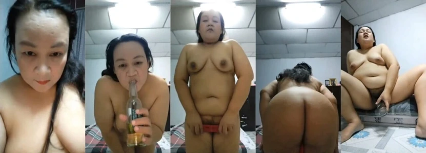 hot sexy wife insert bottle in pussy