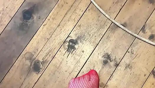 Kırmızı file çorap