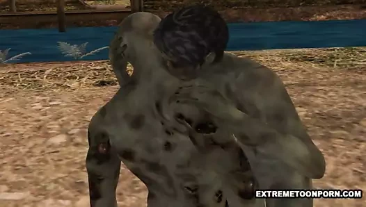 3d zombi bir mezarlıkta sert becerdin alır