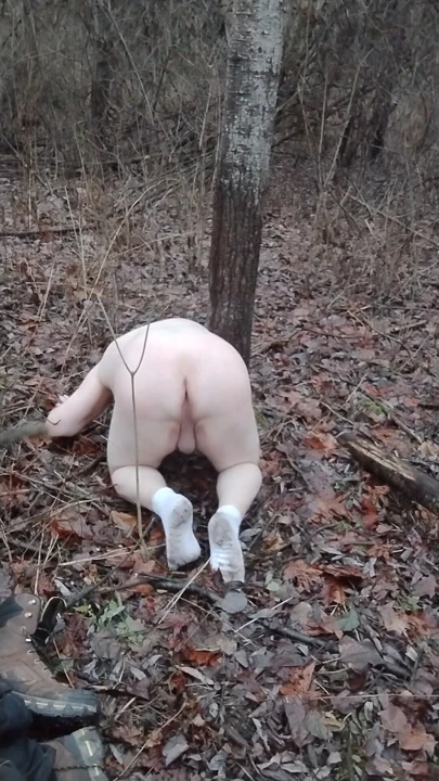 Fat autistic guy jerks & cums in forest pt. 5 | Clip 1