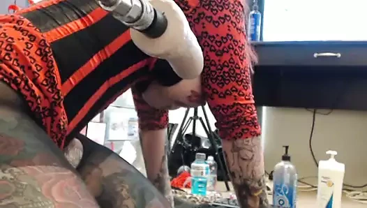 Kasıksız külotlu çorap çılgın dövmeli kaltak