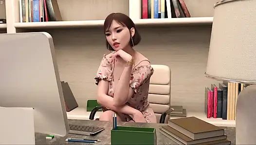 Japon bayan patron Billy ile görüntülü görüşme yaparken mastürbasyon yapıyor