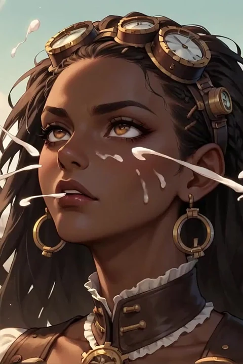 Zenci kraliçe çöl oral, steampunk seks ile baştan çıkarıyor.