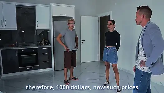 Koca karısının bir emlakçı tarafından indirim için sikilmesini izliyor!