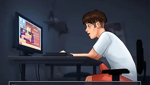 Yaz mevsimi efsanesi: üvey erkek kardeş üvey kız kardeşinin porno videolarını bilgisayarında izliyor bölüm 70