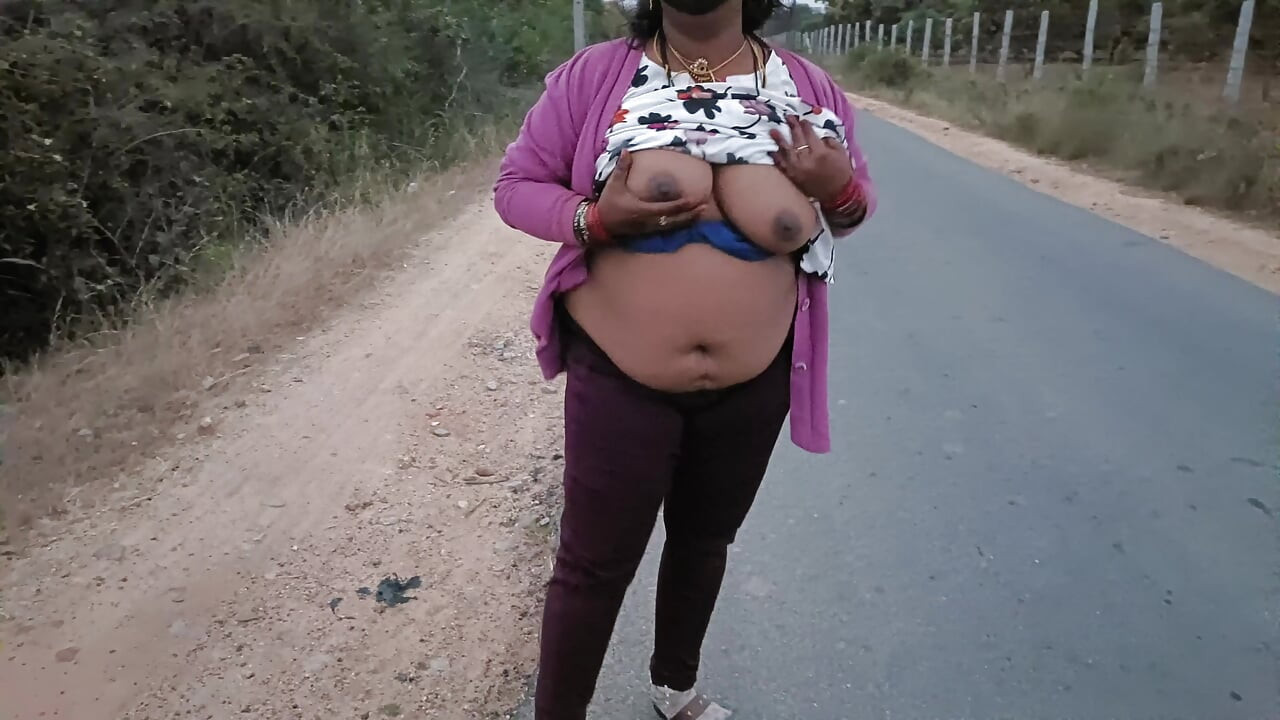 Bike riding boobs showing in public