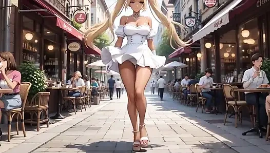 Rumi ile yürüyüş - amcığıyla oynuyor