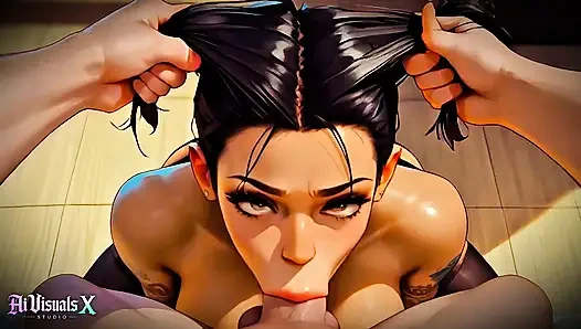 (4k) yapay zeka 3 boyutlu animasyonlu - ateşli latin ırklararası sakso ve boşalma (ai visuals x)