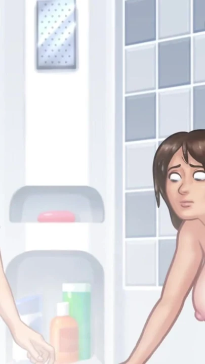 Pc oyunu ateşli orta yaşlı seksi kadın mastürbasyon ve duş | Klip 1