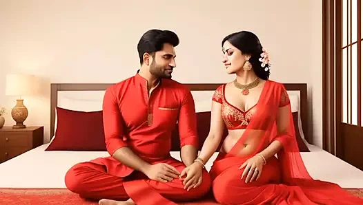 Ateşli Hintli ev hanımı ofis patronuyla seks için heyecanlı