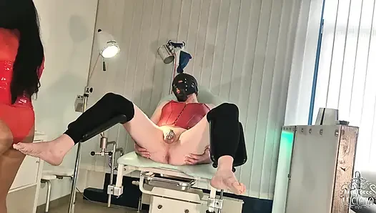 I'm going to fuck your asshole on the gynecological chair
