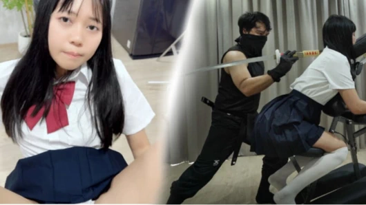 Azgın sevimli Asyalı kız için ninja masajı