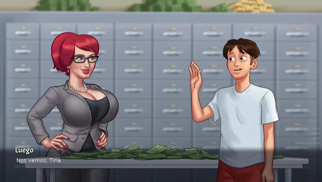 I went to my stepmom’s office to bring her something and she ended up asking me to fuck her – summertime saga