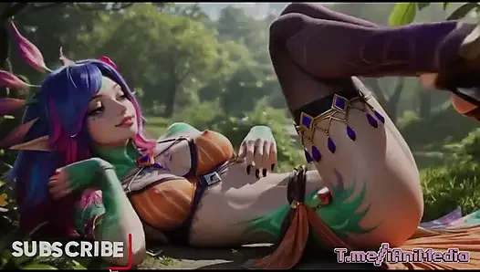 Ormanda Sıcak Neeko Bikini ve Yüz Boşalması