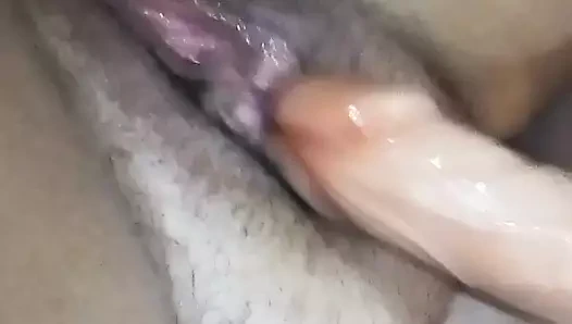 Teasing my pussy with a dildo, ultimate orgasm