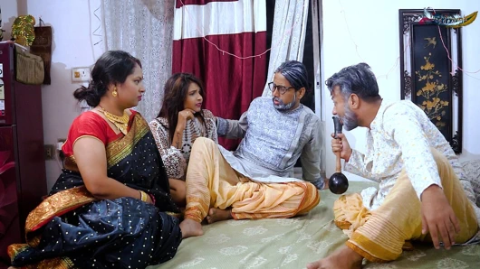 SASURJI AND SASURJI'S FRIEND HARDCORE FOURSOME FUCK WITH HIS TWO BAHU WHEN THEY WERE ALONE AT HOME FULL MOVIE ( HINDI AUDIO)