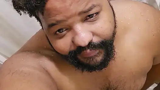 Siyah ayı babadan bakış açısı yüze boşalma