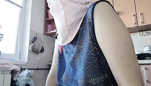 Sexy milf trying on panties. Watching a hairy MILF, hairy pussy, big tits, big ass.