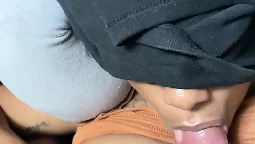 I left her mouth full of my hot and sweet milk and her soft tits