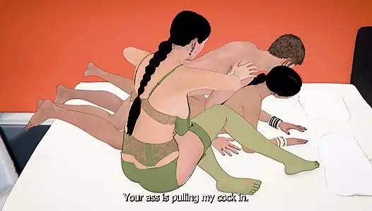 Hintli savita yenge ve piya yenge yabancı adamla sikişiyor