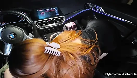 Night Ride and Night Car Blowjob with Pornstar MissRedStar