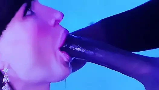 Kadın kılıklı büyük zenci emiyor