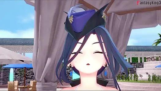 Clorinde bikinili oral seks - Genshin Impact