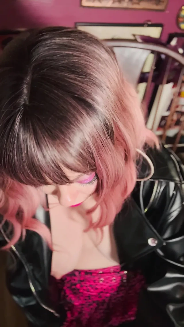 Hot Wife Tina Snua Goes Braless Under A Leather Jacket & Smokes A Cigarette - Snap Inhales OMI OME Drifting Smoke Rings