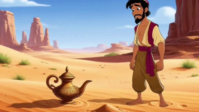 Cin Kız Adaddin'e Yarak Sıvazlıyor. Peri Masalı Hikayesi