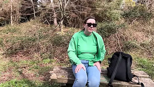 Desperate Outdoor Wetting Jeans on the Public Trail