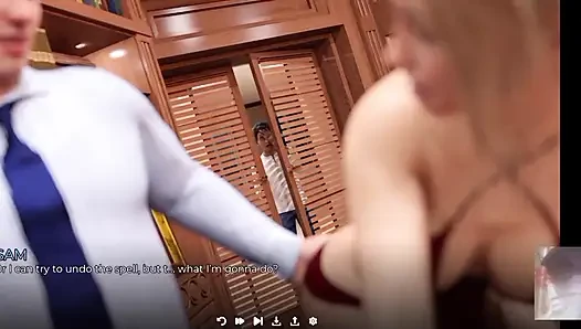 Orta yaşlı seksi üvey anne üvey oğlunun önünde patronu tarafından sikiliyor!