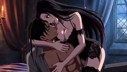 Gotik vampir kraliçesi ölümlü sevgilisini yasak ecstasy ve sonsuz ısırık içine baştan çıkarıyor